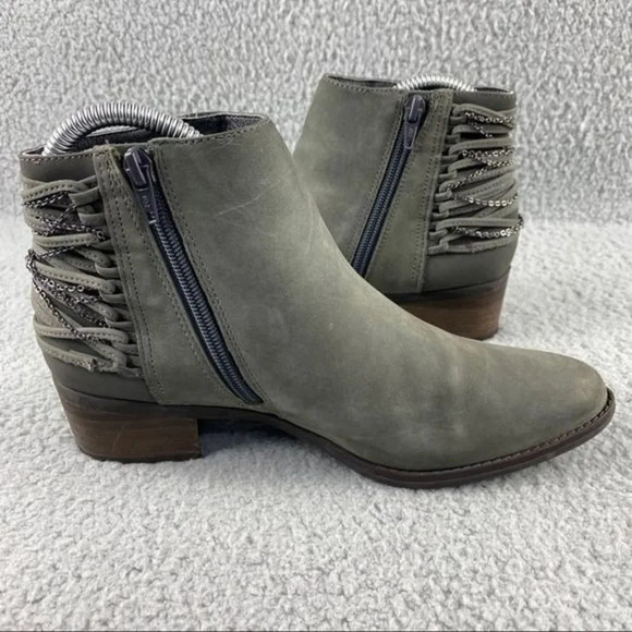 STEVE Madden Chily Ankle Booties Womens Size 6.5 M Boots Green Zip Closure Chain - Picture 9 of 12